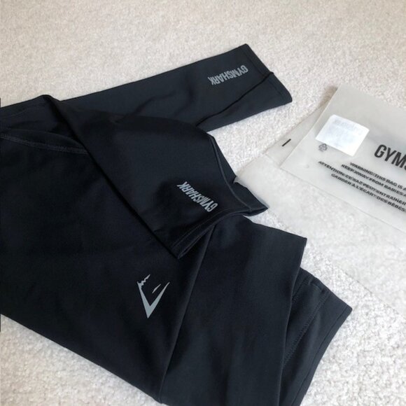 New / NWT Gymshark Speed Leggings / Running Tights B4A6V-BBBB, Black -Size Small - Picture 1 of 9